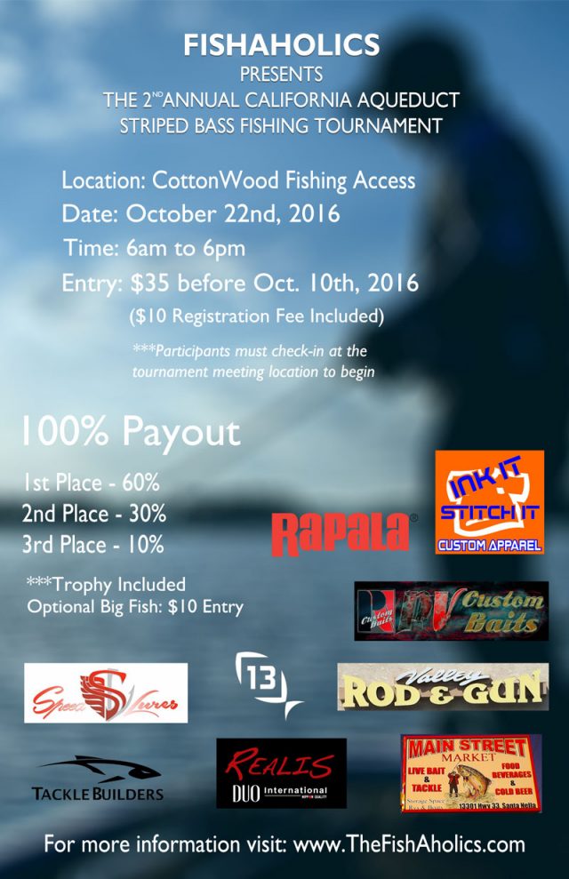 2nd Annual FishAholics California Aqueduct Striped Bass Tournament